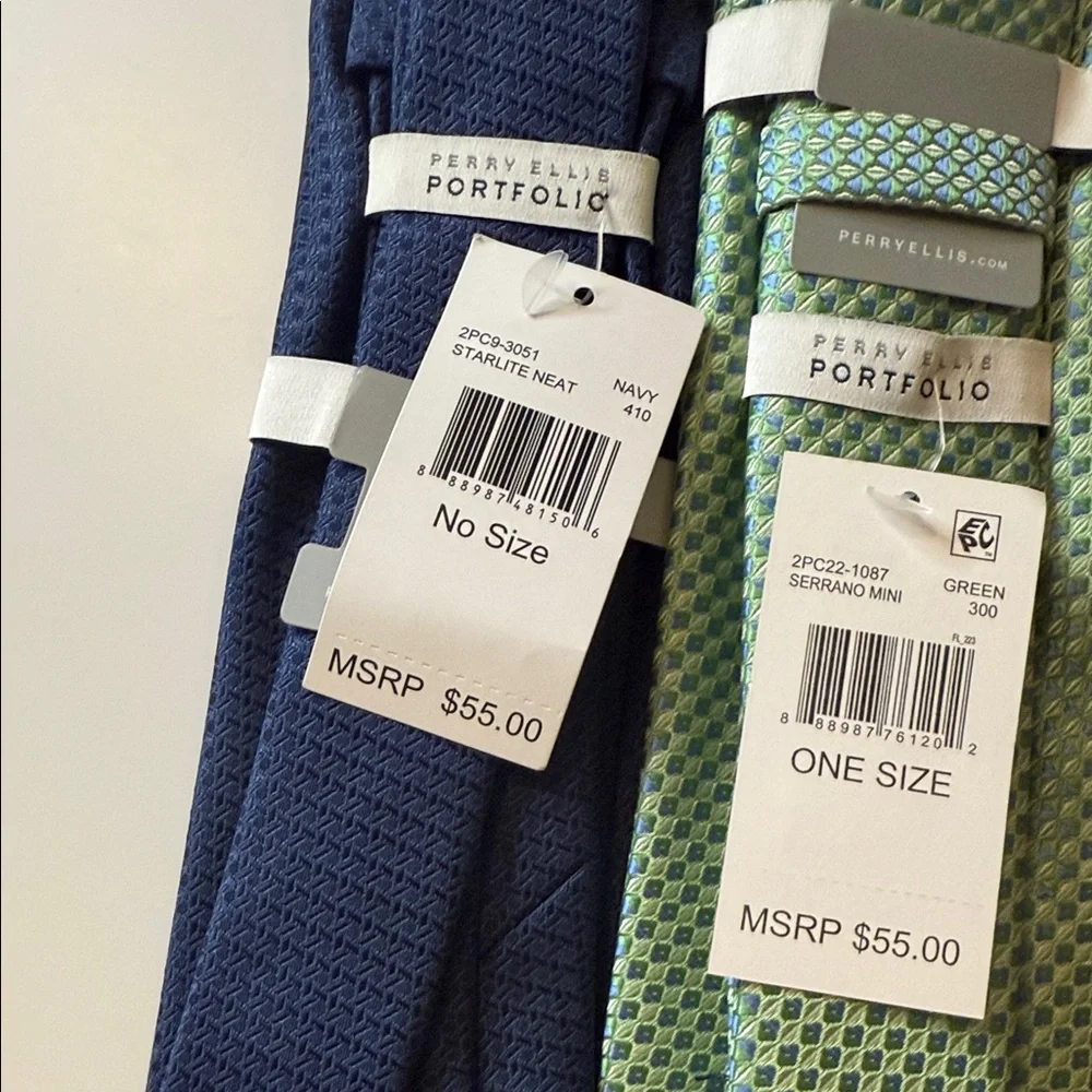 Perry Ellis Men’s Tie Bundle NWT Set of 4 Classic Neckties Stocking Stuffers‎